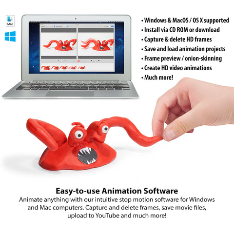 thumbnail image 2 of Zu3D Complete Stop Motion Animation Kit For Kids - For Windows, Mac & IPad (Includes Webcam, Clay, License) 2 of 4